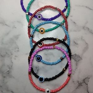 Handmade Evil Eye bracelets. Just a few options out of many ✨️🦋🪬🧿